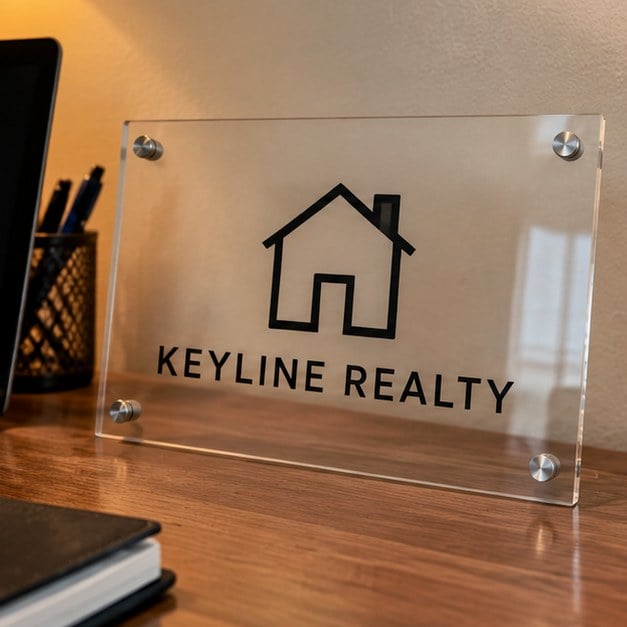 Customer photo of a custom clear acrylic sign